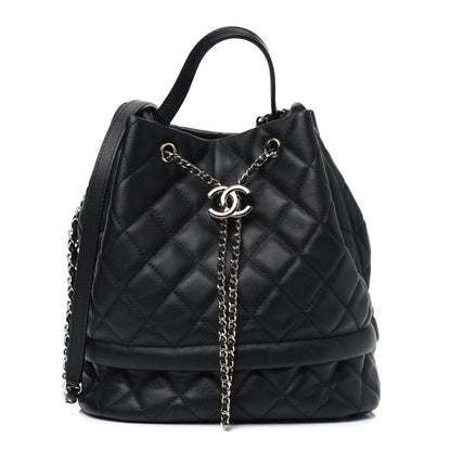 Chanel Caviar Quilted Large Rolled Up Bucket Drawstring Bag Black 1 of 12