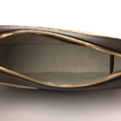 Gucci Monogram Jumbo GG Textured Dollar Calfskin Web Messenger Shoulder Bag Camel Ebony New Acero 5 of 8