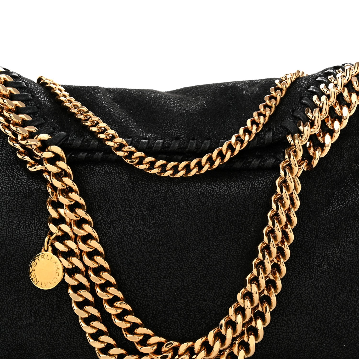 Stella McCartney Shaggy Deer Mini Falabella Fold Over Tote Black 8 of 10
