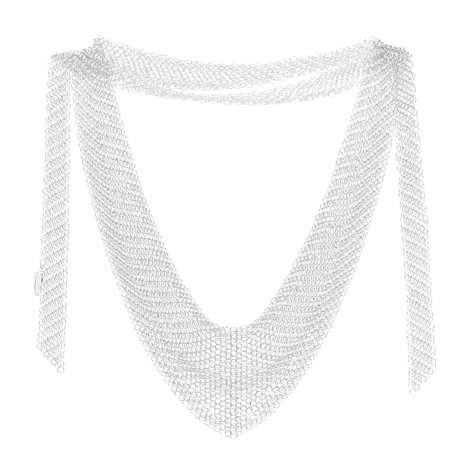 Tiffany Sterling Silver Elsa Peretti Mesh Bib Necklace 3 of 5