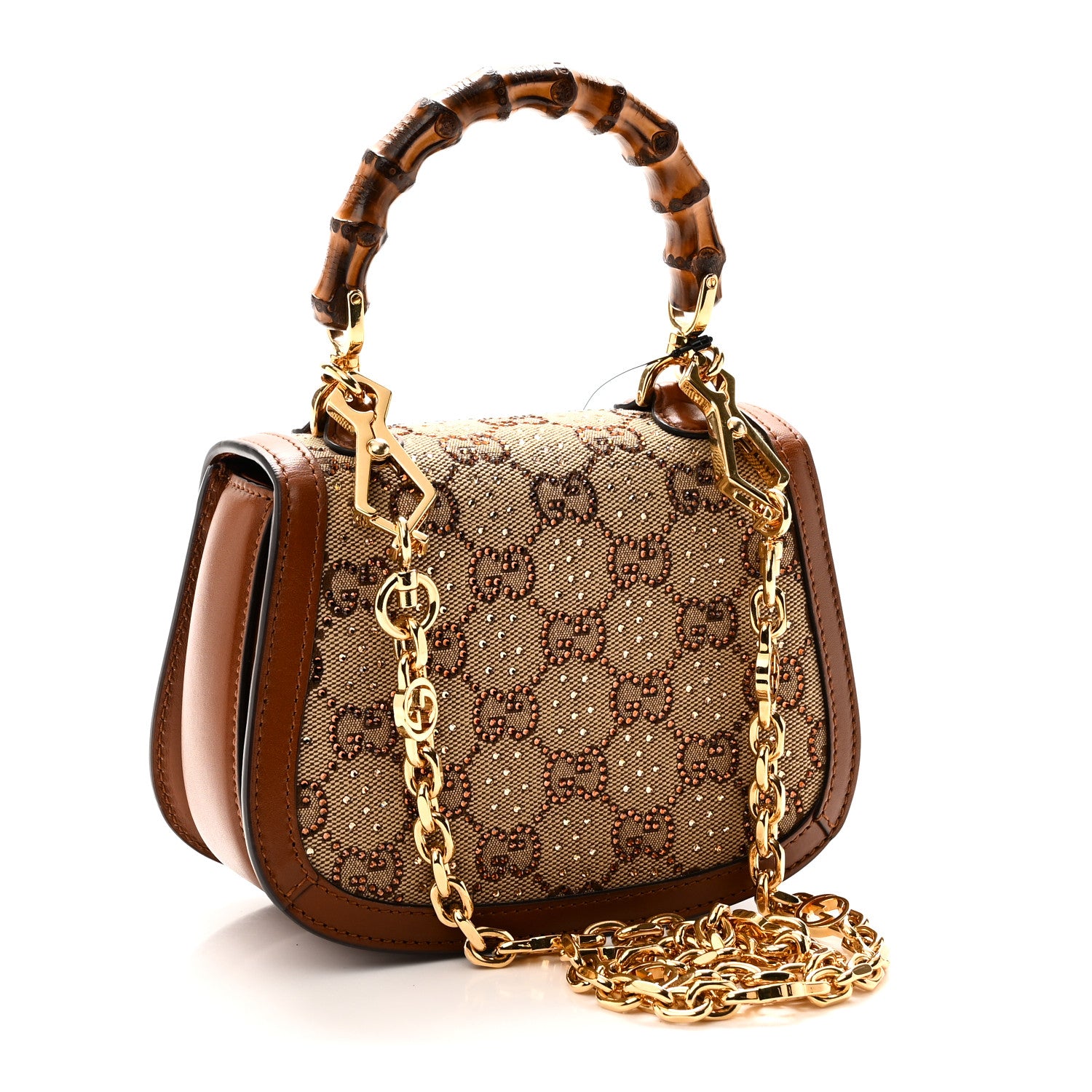 Gucci New Canvas Charisma Calfskin Crystal GG Monogram Small