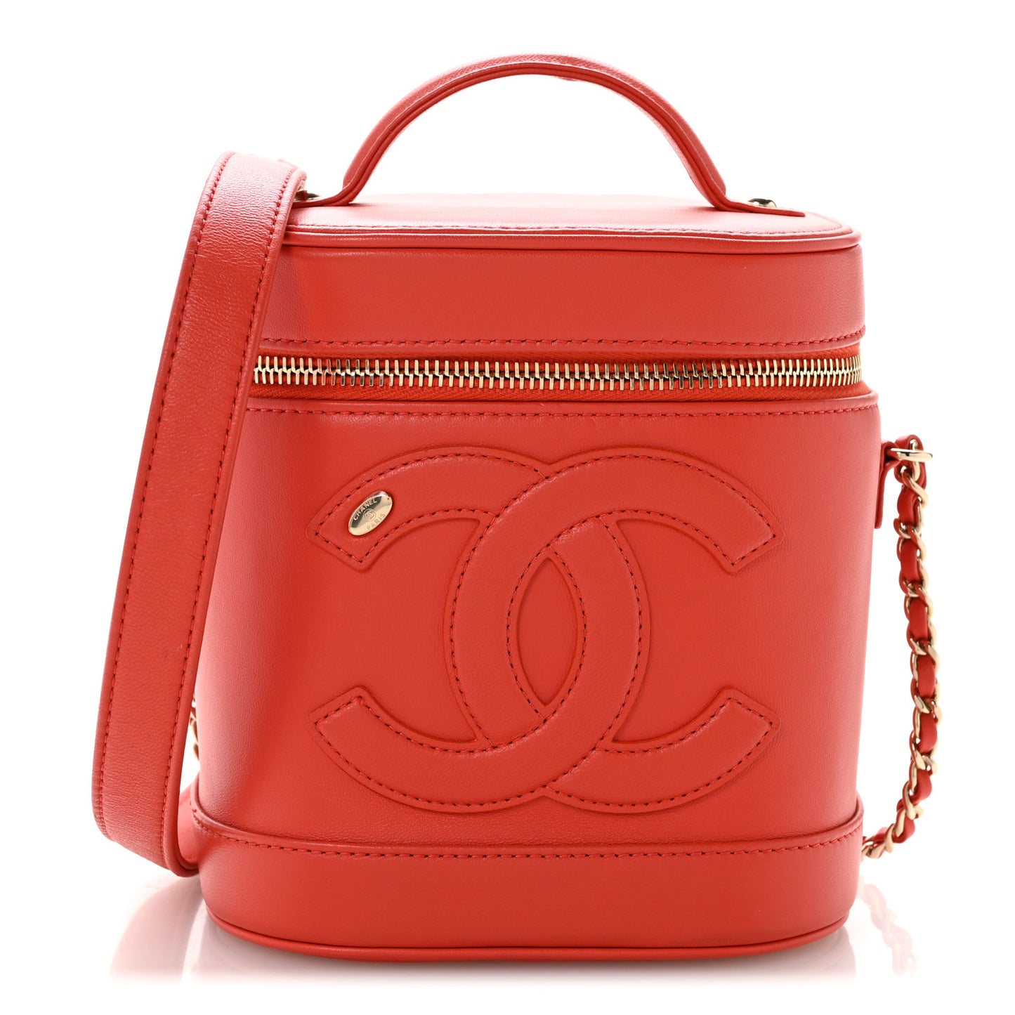 Lambskin Timeless Vanity Cosmetic Case Red
