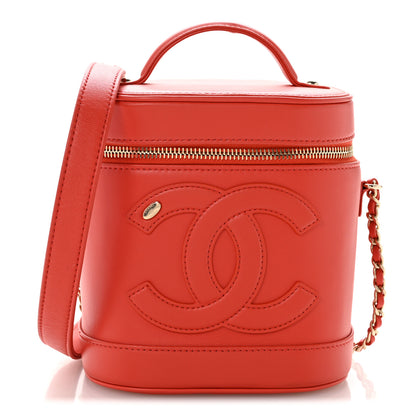 Chanel Lambskin Timeless Vanity Cosmetic Case Red 1 of 12
