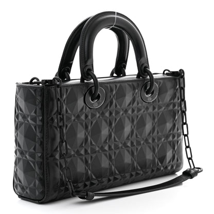 Christian Dior Calfskin Cannage Diamond Medium Lady D-Joy Black 2 of 9