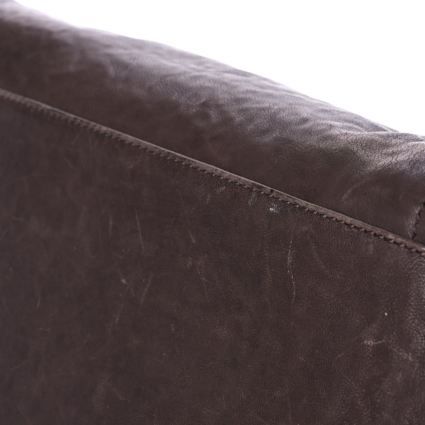 Calfskin East West Modern Chain Tote Dark Brown