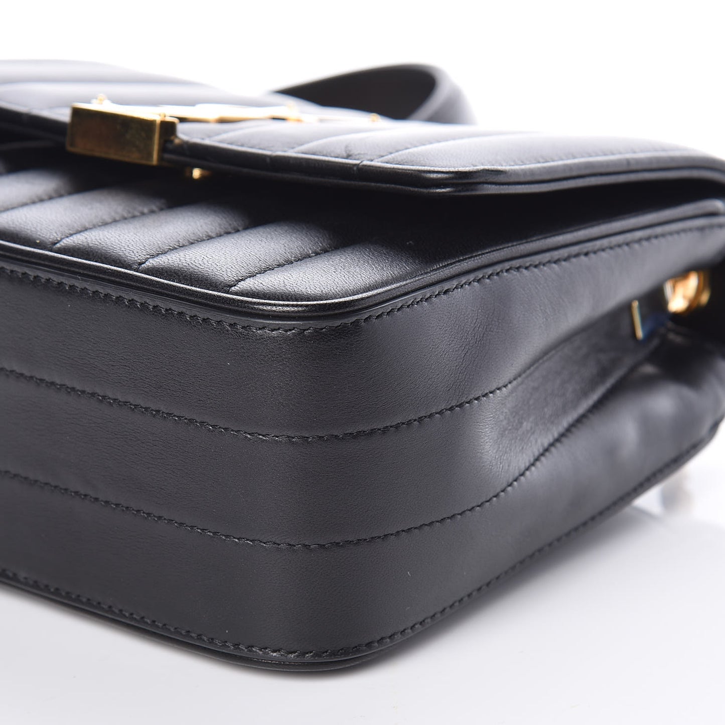 Lambskin Matelasse Monogram Medium Vicky Chain Bag Black