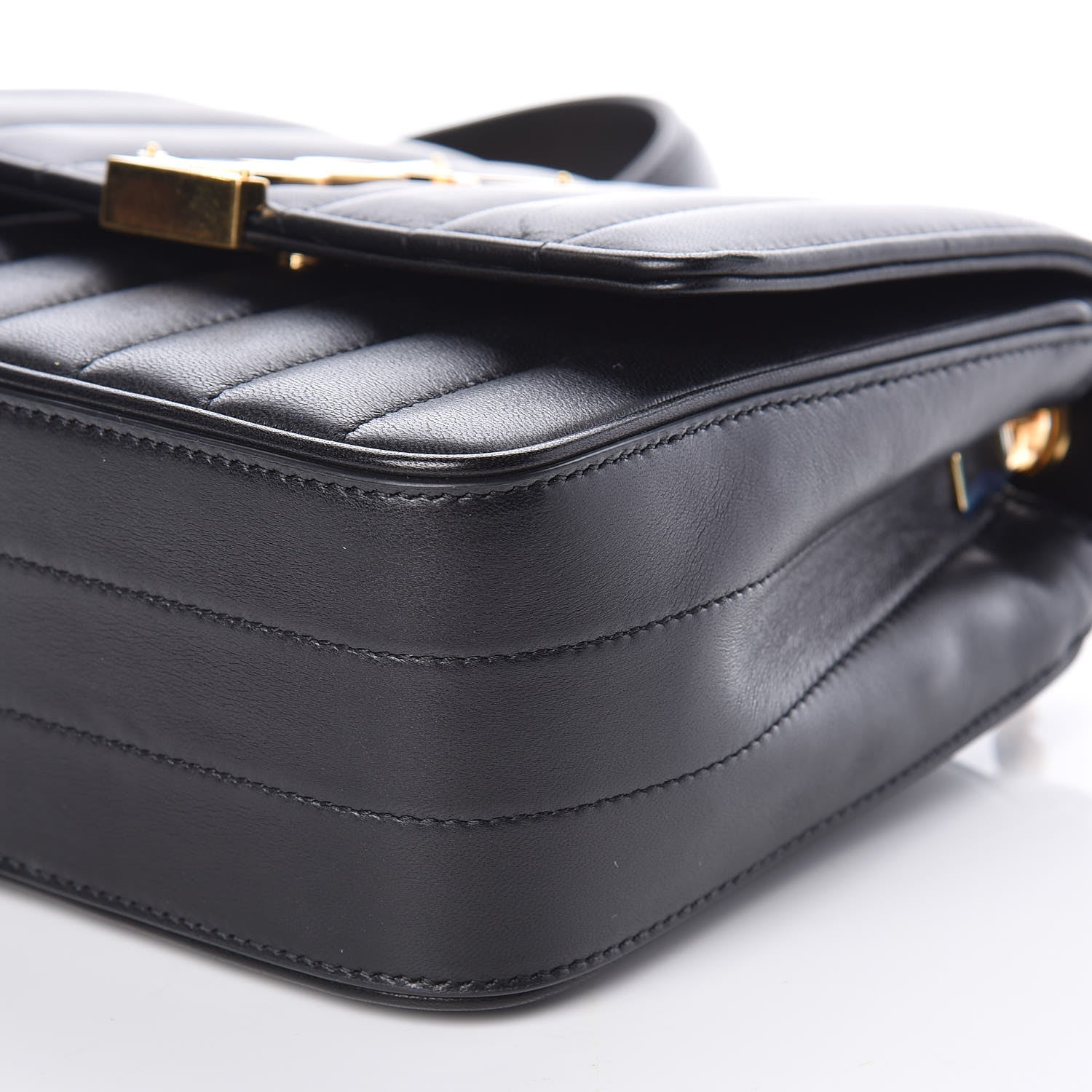 Saint Laurent Lambskin Matelasse Monogram Medium Vicky Chain Bag Black 9 of 9
