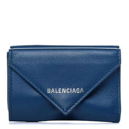 Balenciaga Calfskin Mini Papier Wallet Blue Marine 1 of 11