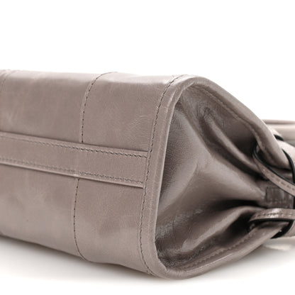 Prada Glossy Calfskin Triangle Mini Bonnie Shoulder Bag Pewter 10 of 10