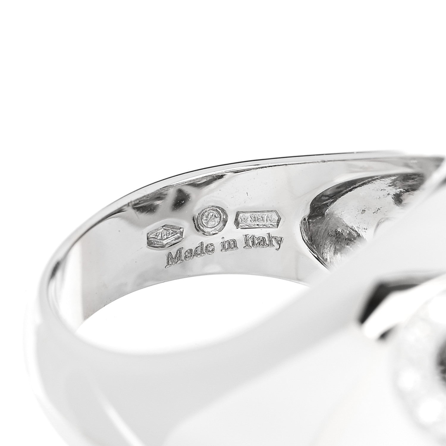 Damiani 18K White Gold Diamond Infinity Dome Ring 55 7.25 6 of 7