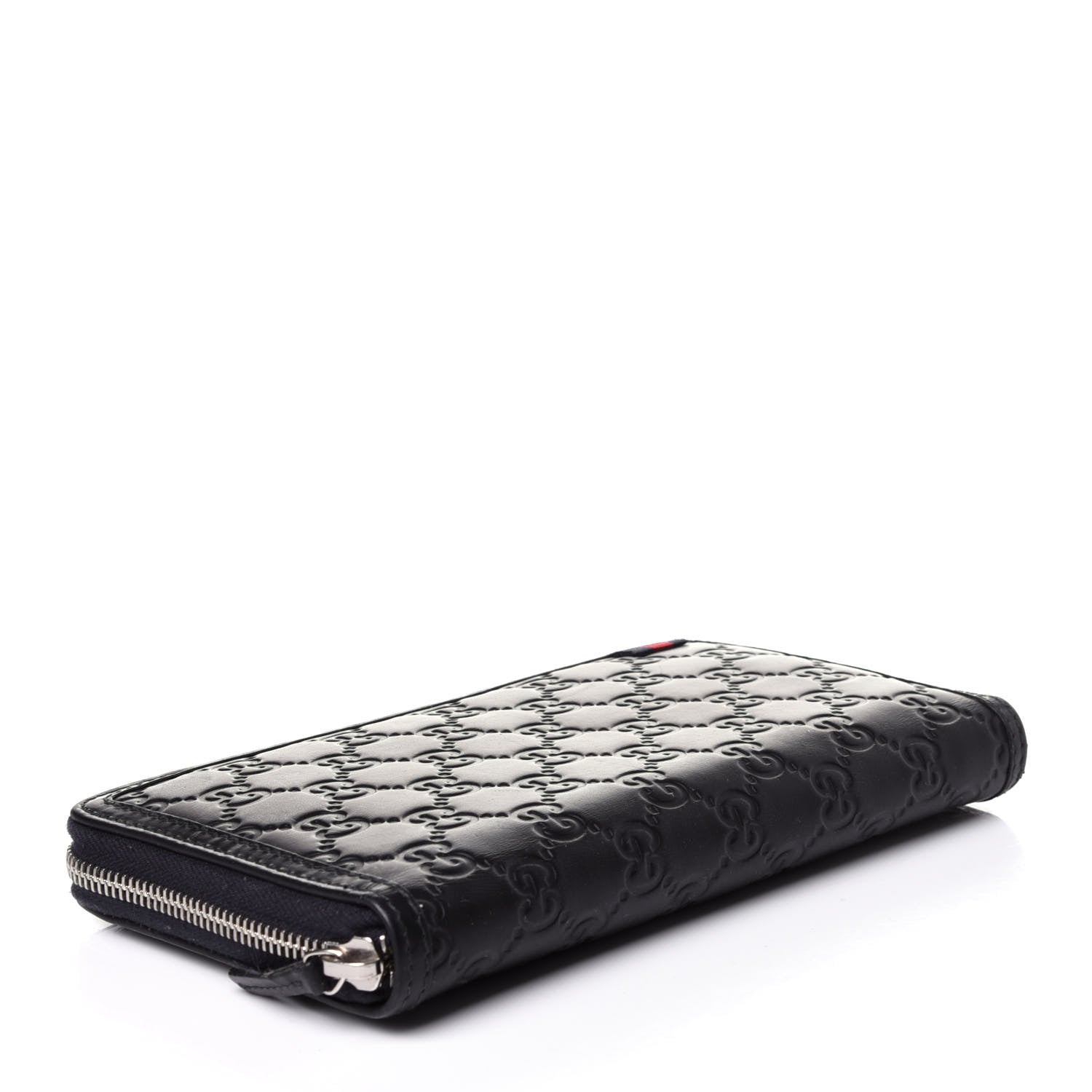 Gucci Guccissima Signature Web Zip Around Organizer Wallet Navy 4 of 12