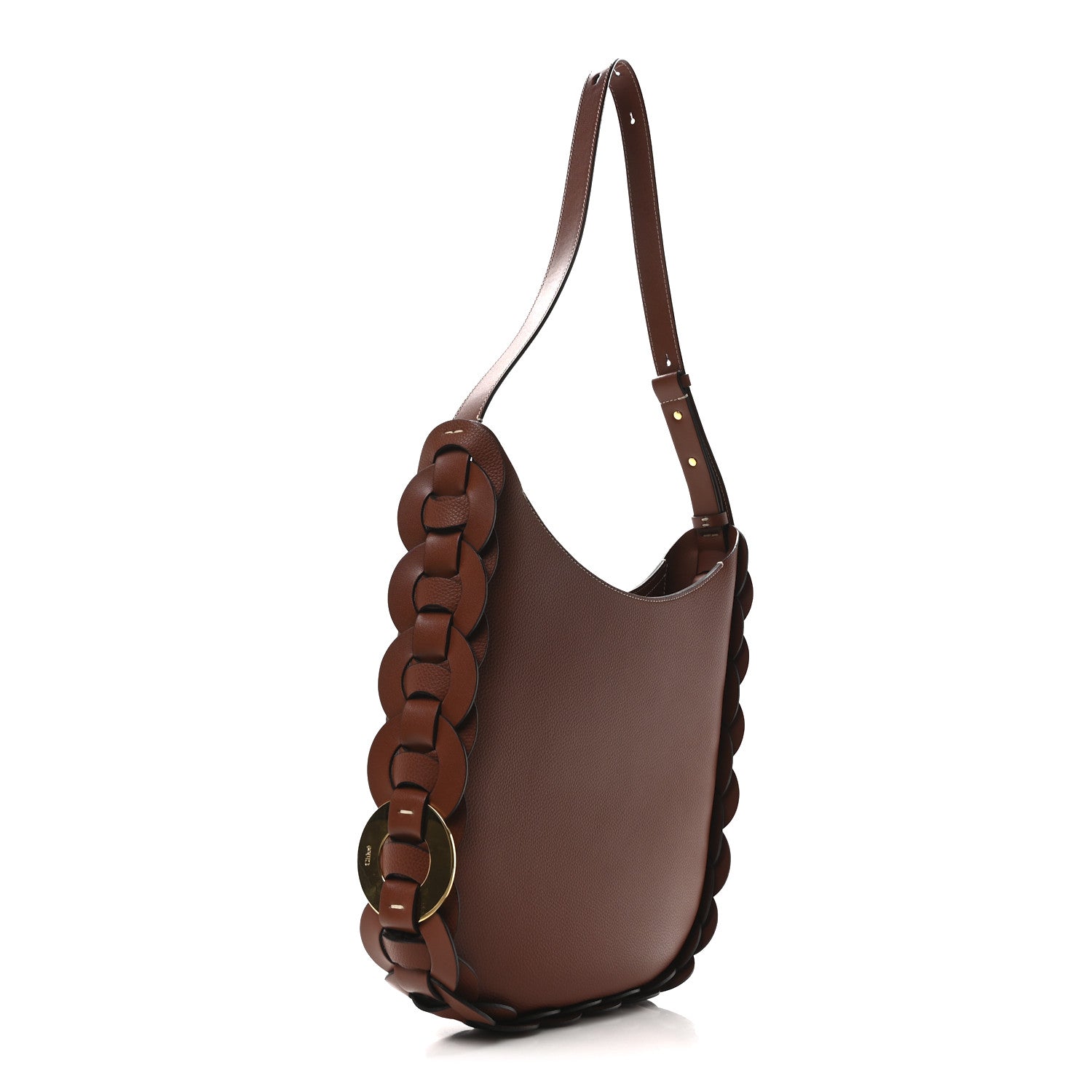 Chloe Small Grain Smooth Calfskin Medium Darryl Hobo Sepia Brown 3 of 9