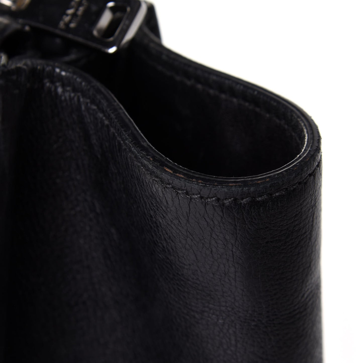 Glace Calf Twin Pocket Tote Black