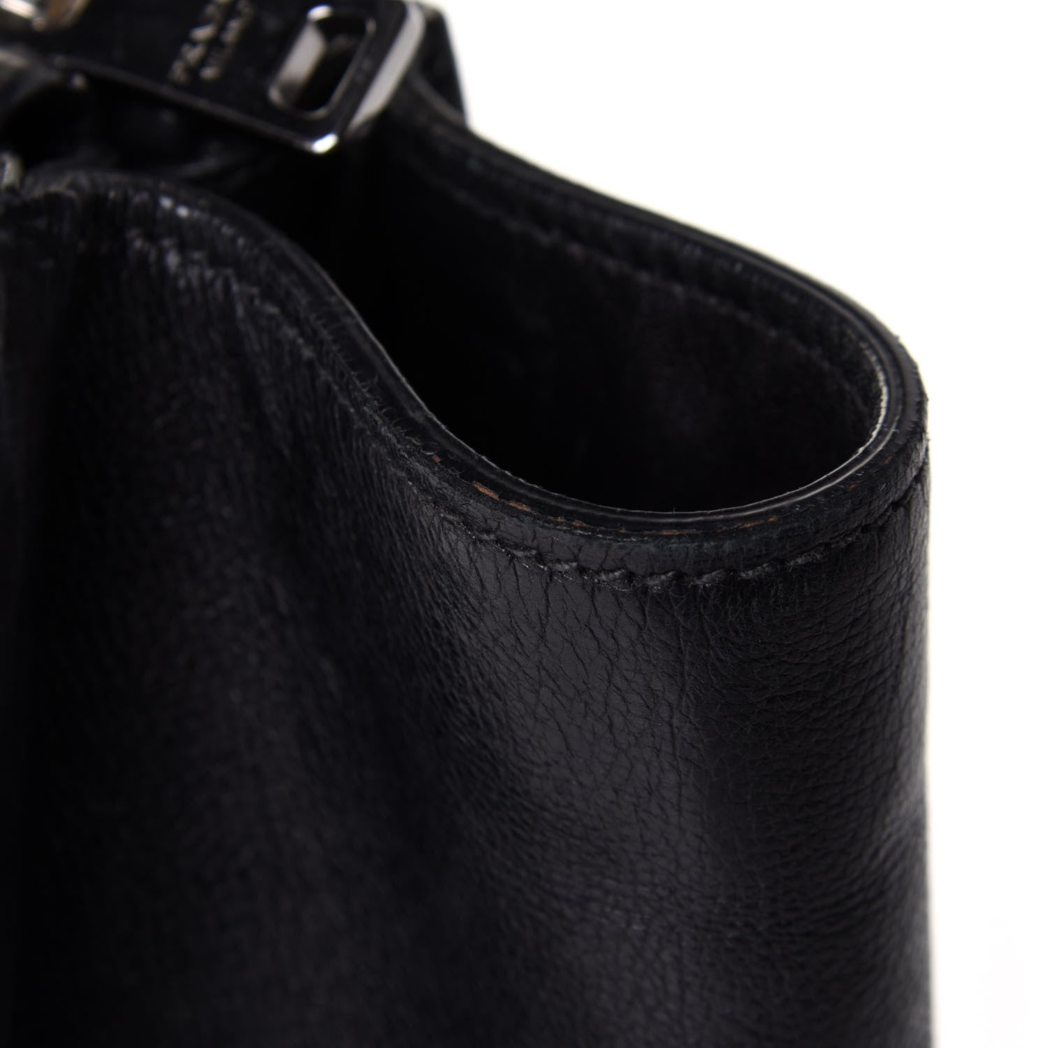 Prada Glace Calf Twin Pocket Tote Black 12 of 13