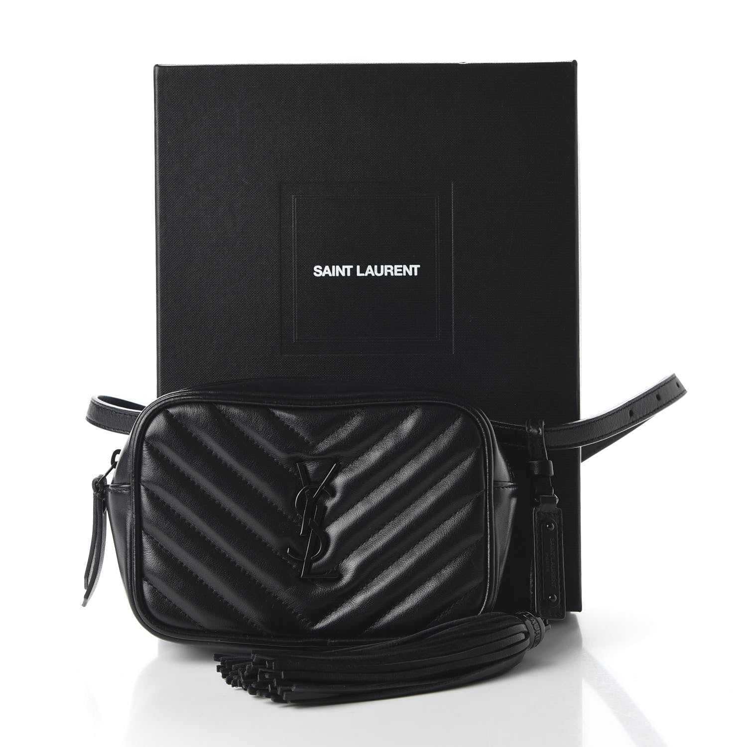 Saint Laurent Calfskin Matelasse Monogram Lou Belt Bag Black 10 of 10