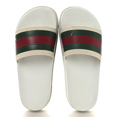 Rubber Web Mens Lug Sole Slide Sandals Great 5 White Green Red