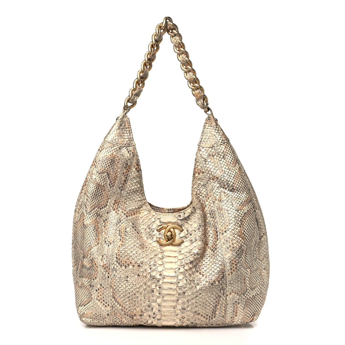 Snakeskin CC Hobo Beige