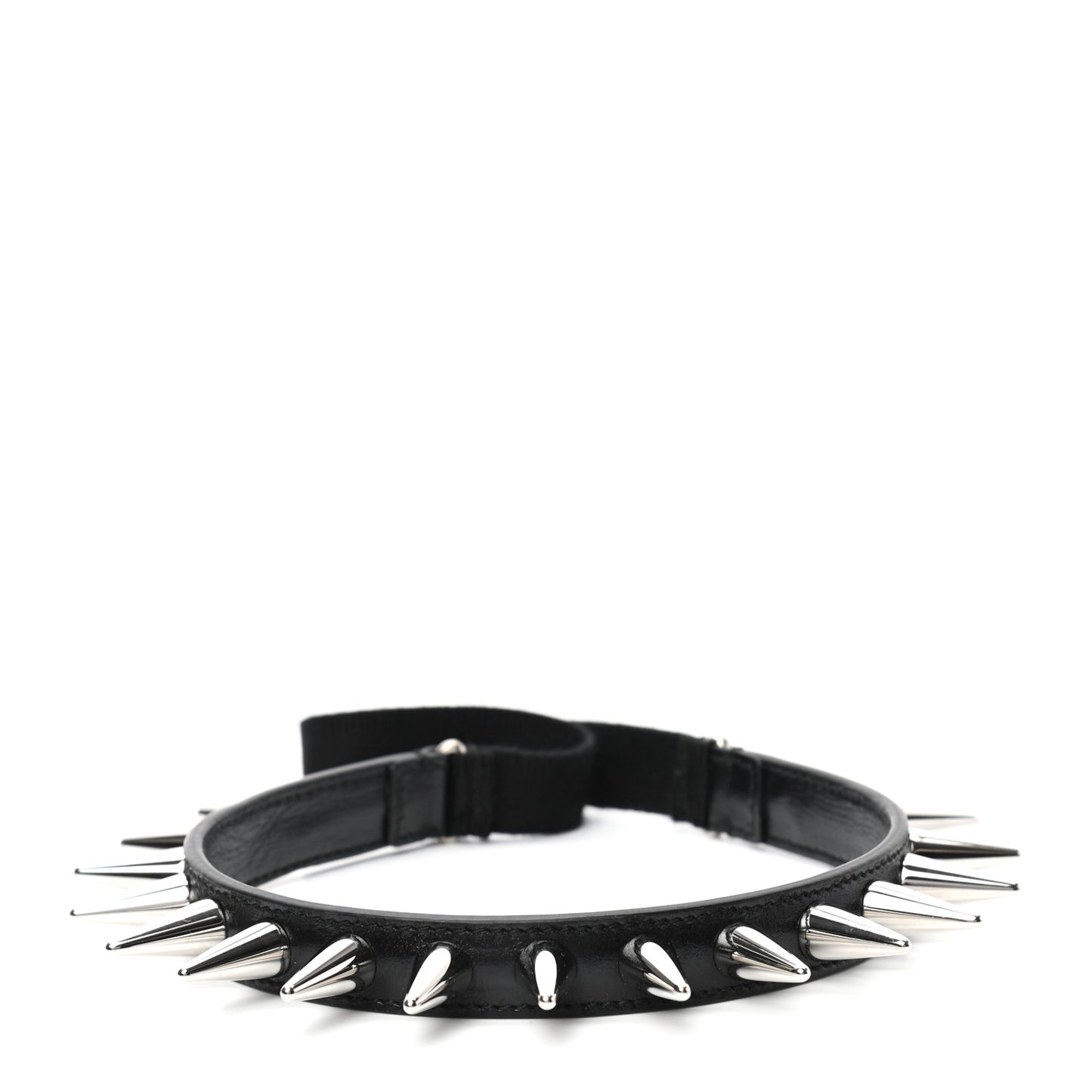Calfskin Studs Elastic Headband Black