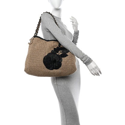 Chanel Tweed Woven Raffia Country Coco Hobo 2 of 10