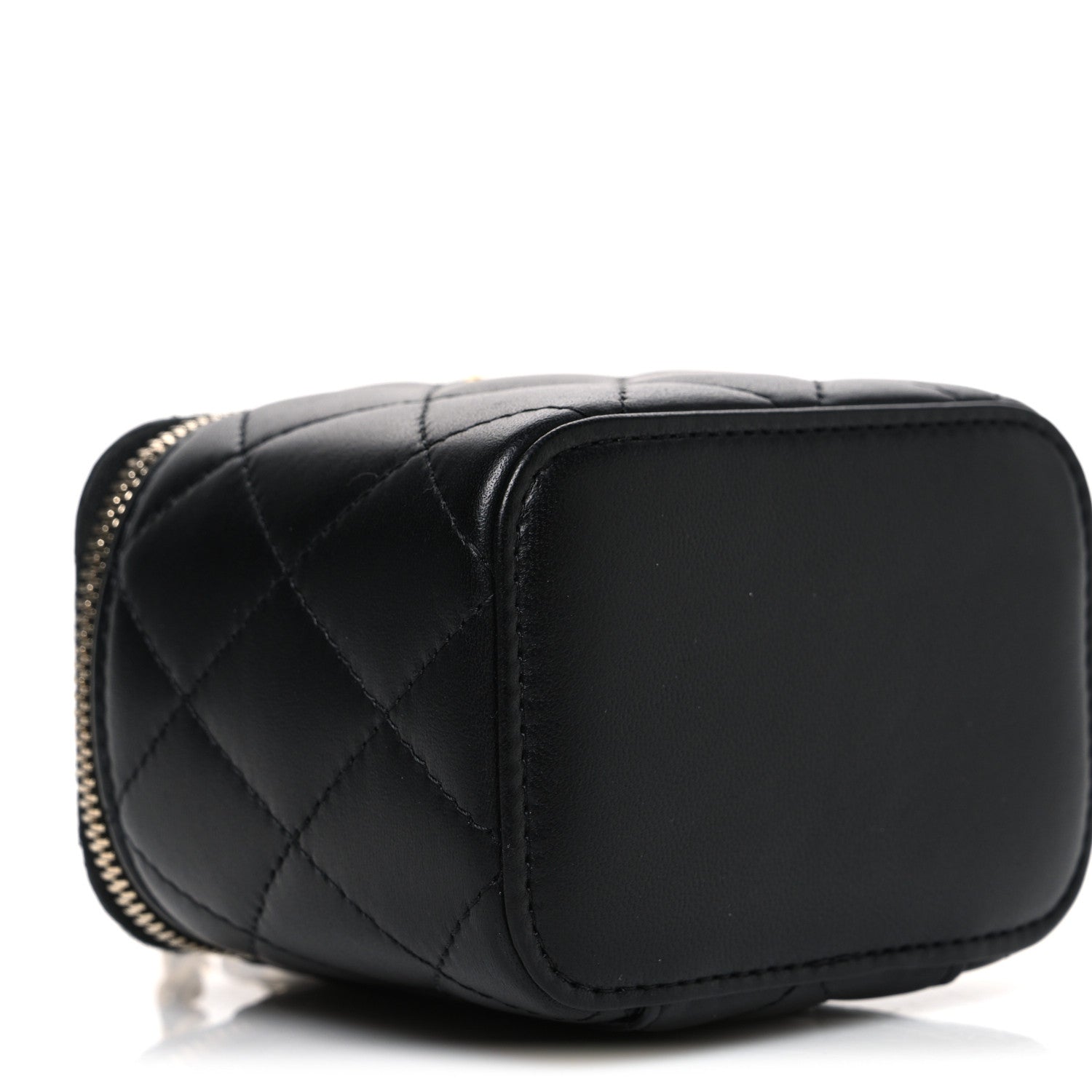 Chanel Lambskin Quilted Mini Pearl Crush Vanity Case With Chain Black 9 of 10