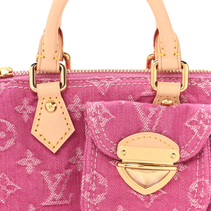 Louis Vuitton Monogram Denim Nano Speedy Fuchsia 6 of 9