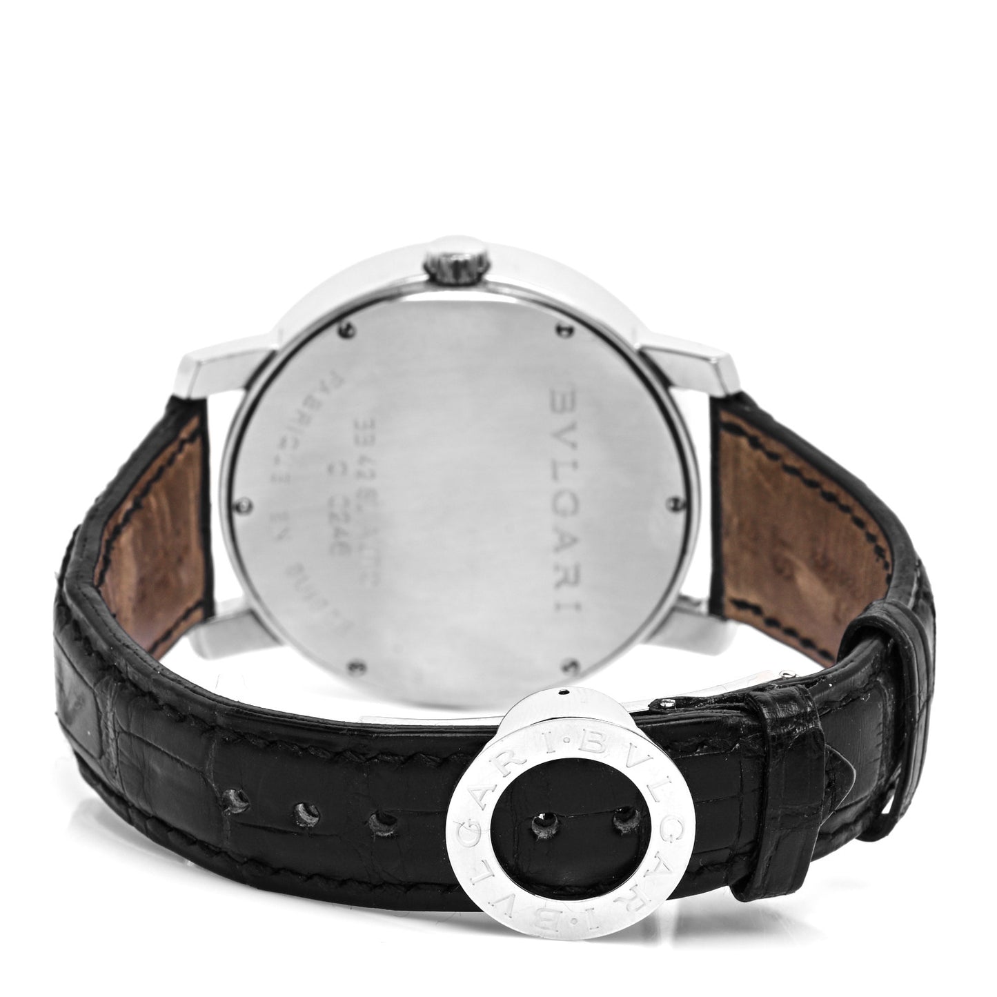 Stainless Steel Calfskin 42mm Automatic Watch Black