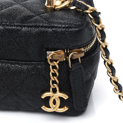 Chanel Caviar Quilted Mini Top Handle Vanity With Chain Black 4 of 4