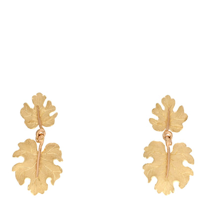 Buccellati 18K Yellow Gold Oak Leaf Drop Earrings 1 of 4