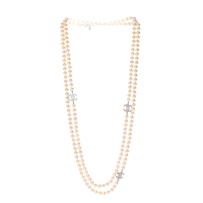 Chanel Pearl CC Long Necklace Silver 2 of 6