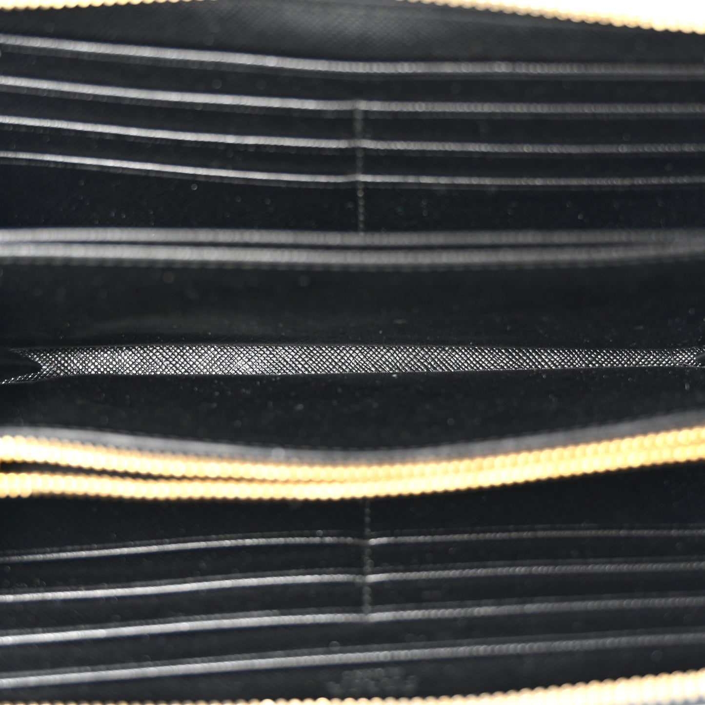 Saffiano Metal Zip Around Wallet Black