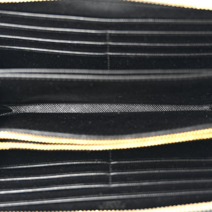 Prada Saffiano Metal Zip Around Wallet Black 5 of 8