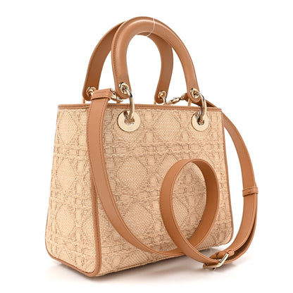 Christian Dior Raffia Medium Lady Dior Bag Beige 4 of 11