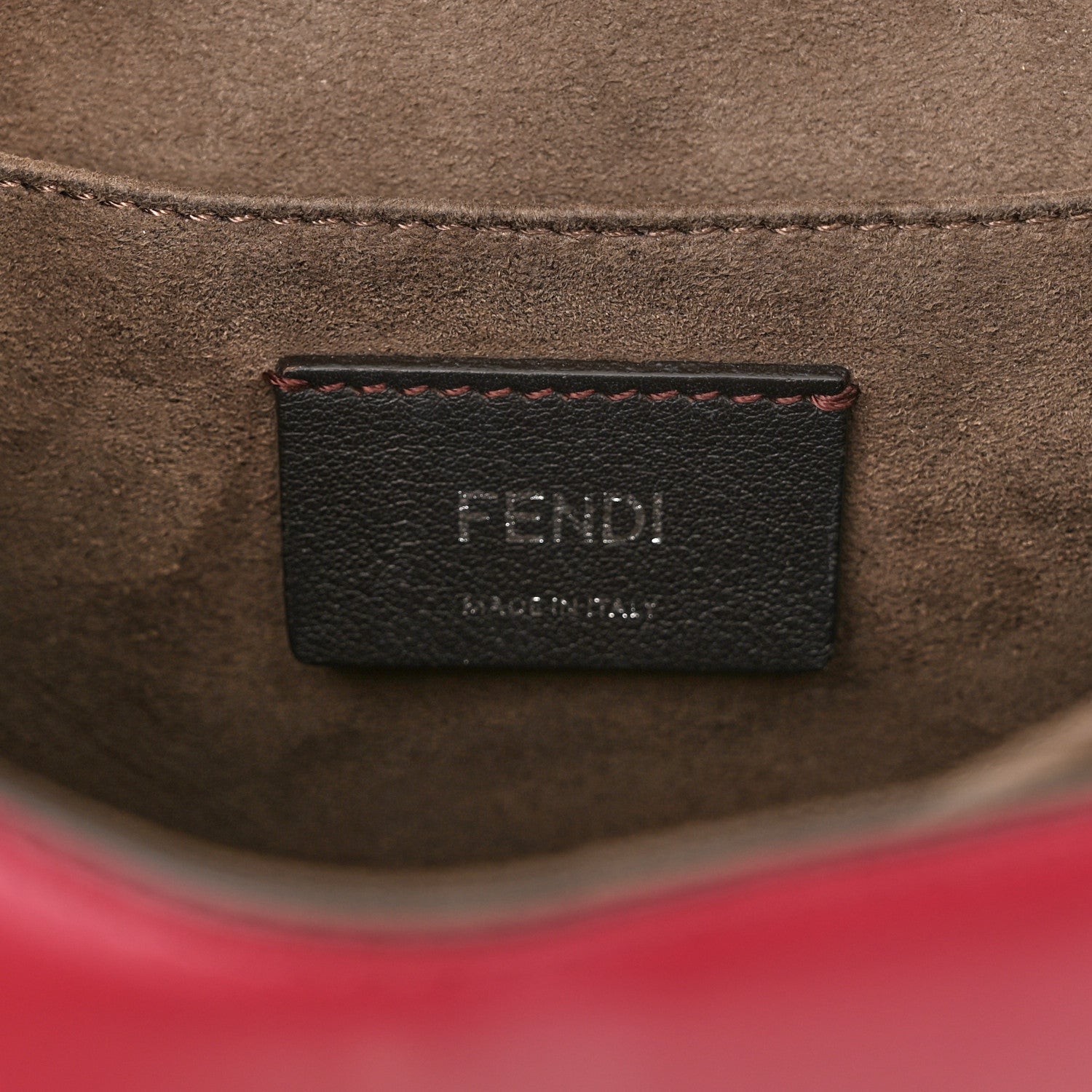 Fendi Vitello Liberty Lucido Flowers and Bows Scalloped Studded Kan I Shoulder Bag Camelia Black Cherry 6 of 16