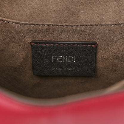 Fendi Vitello Liberty Lucido Flowers and Bows Scalloped Studded Kan I Shoulder Bag Camelia Black Cherry 6 of 16