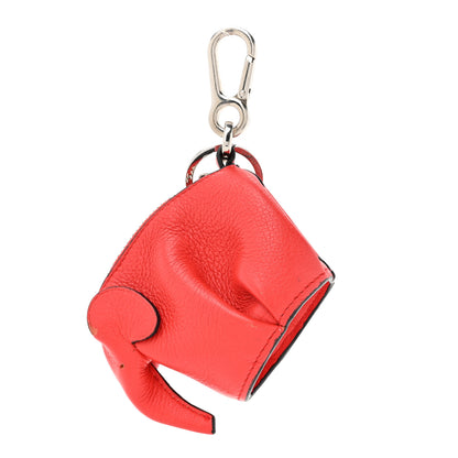Loewe Calfskin Elephant Coin Purse Bag Charm Key Holder Red 1 of 7