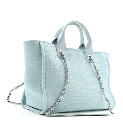 Chanel Mixed Fibers Small Deauville Tote Light Blue 4 of 16