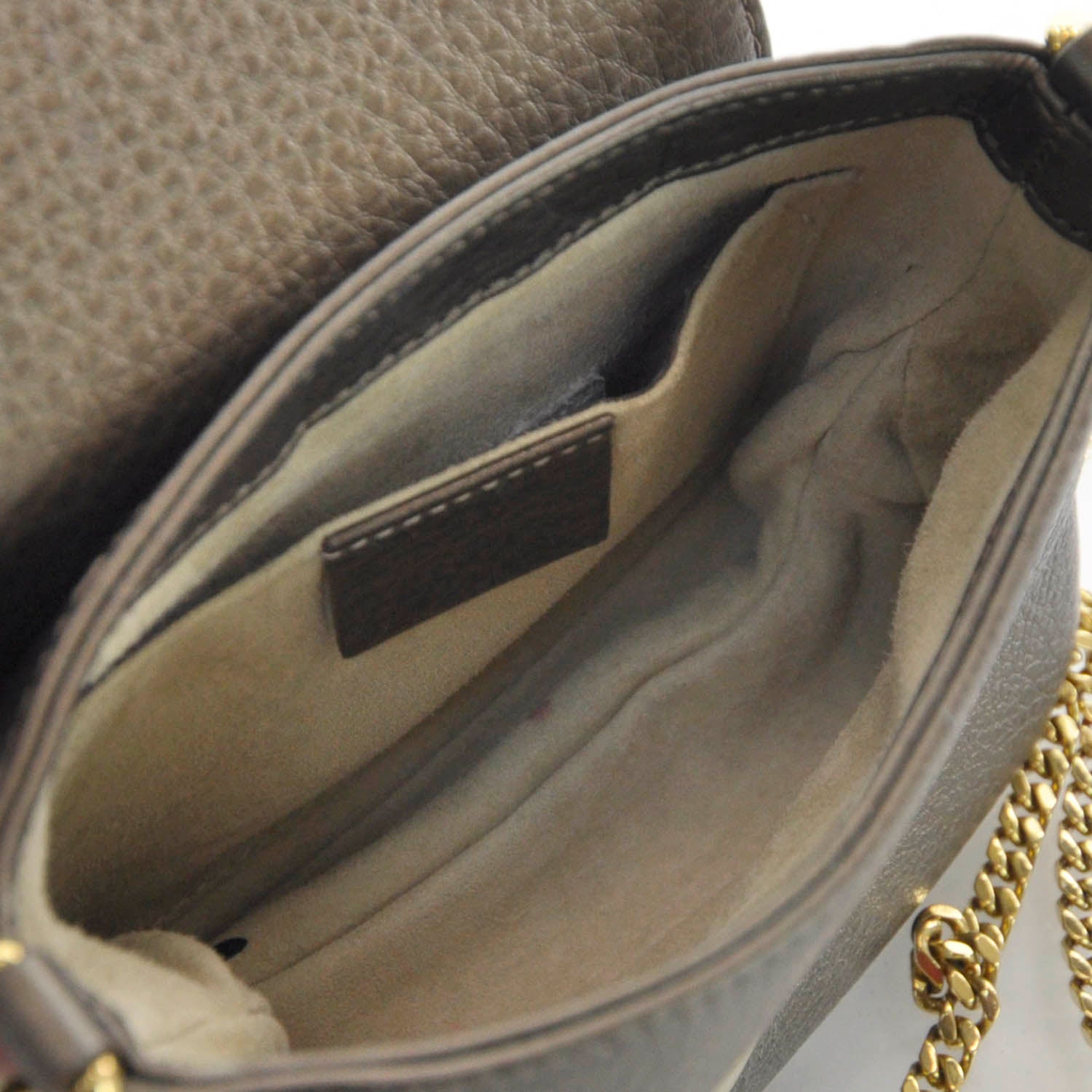 Gucci Metallic Pebbled Calfskin Small 1973 Chain Shoulder Bag Winter Leaf 5 of 7