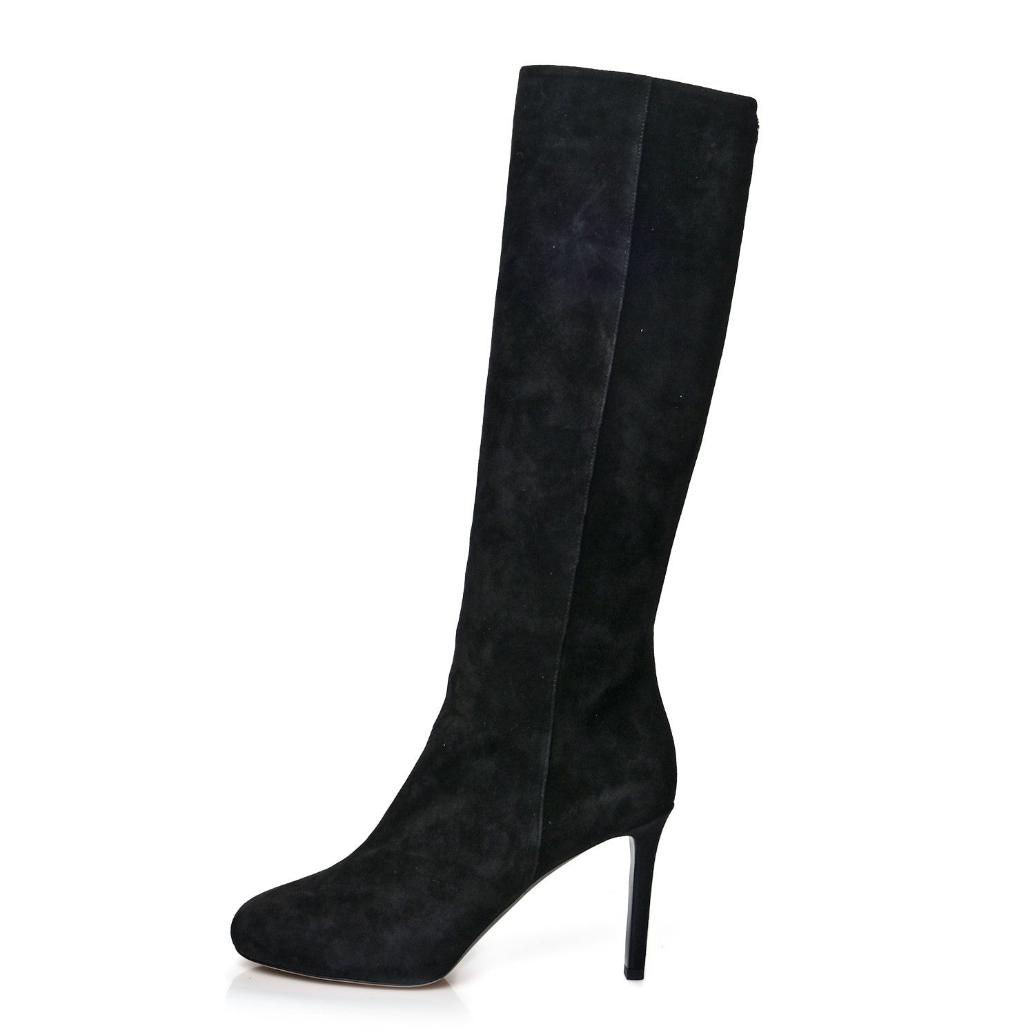 Chanel Suede Round Toe High Boots 37 Black 1 of 8