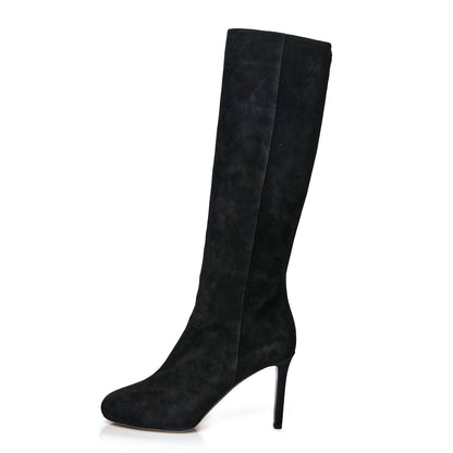 Chanel Suede Round Toe High Boots 37 Black 1 of 8