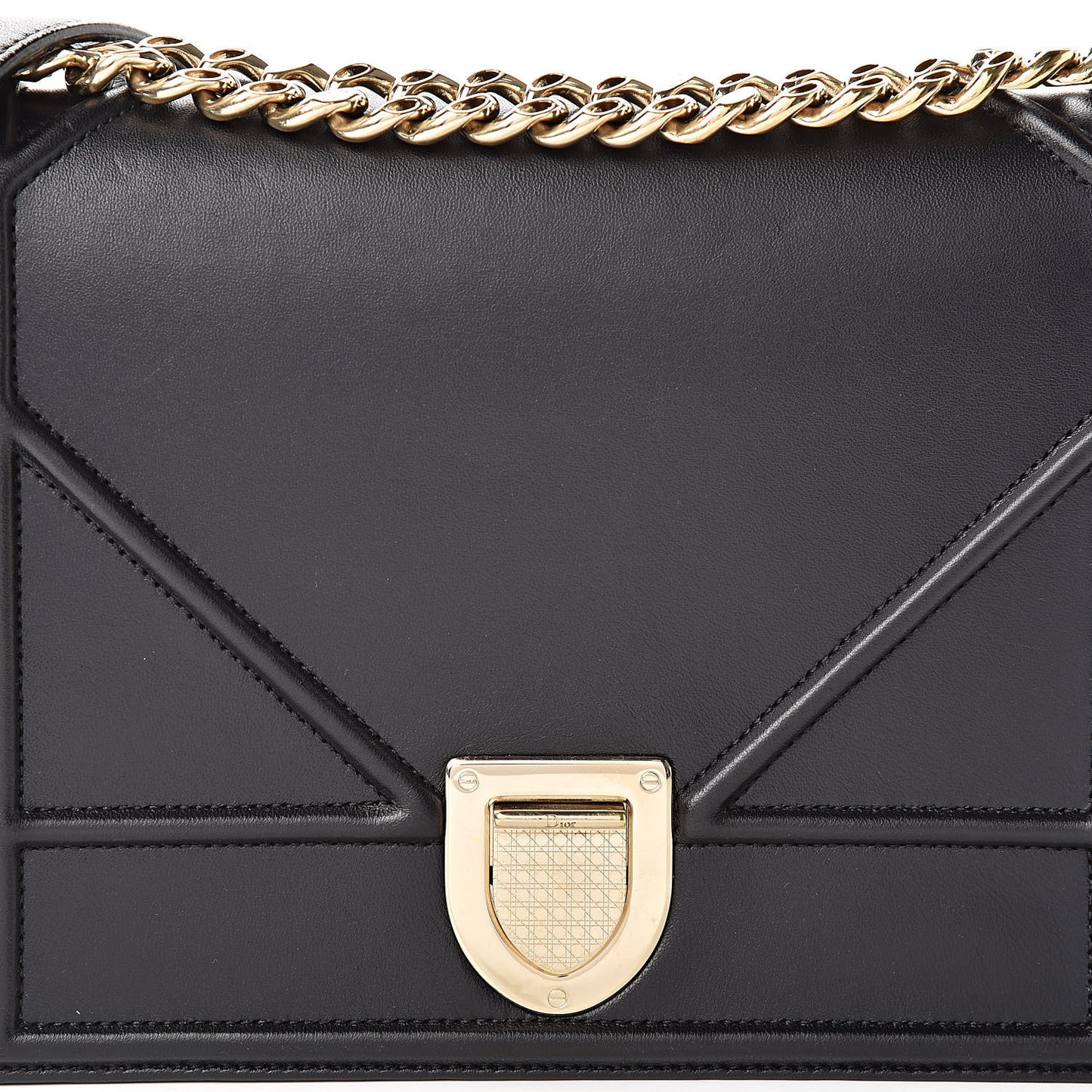 Lambskin Medium Diorama Flap Bag Black