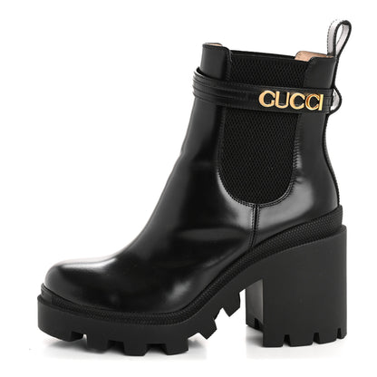 Gucci Magnum Calfskin Logo Ankle Boots 39.5 Black 1 of 9