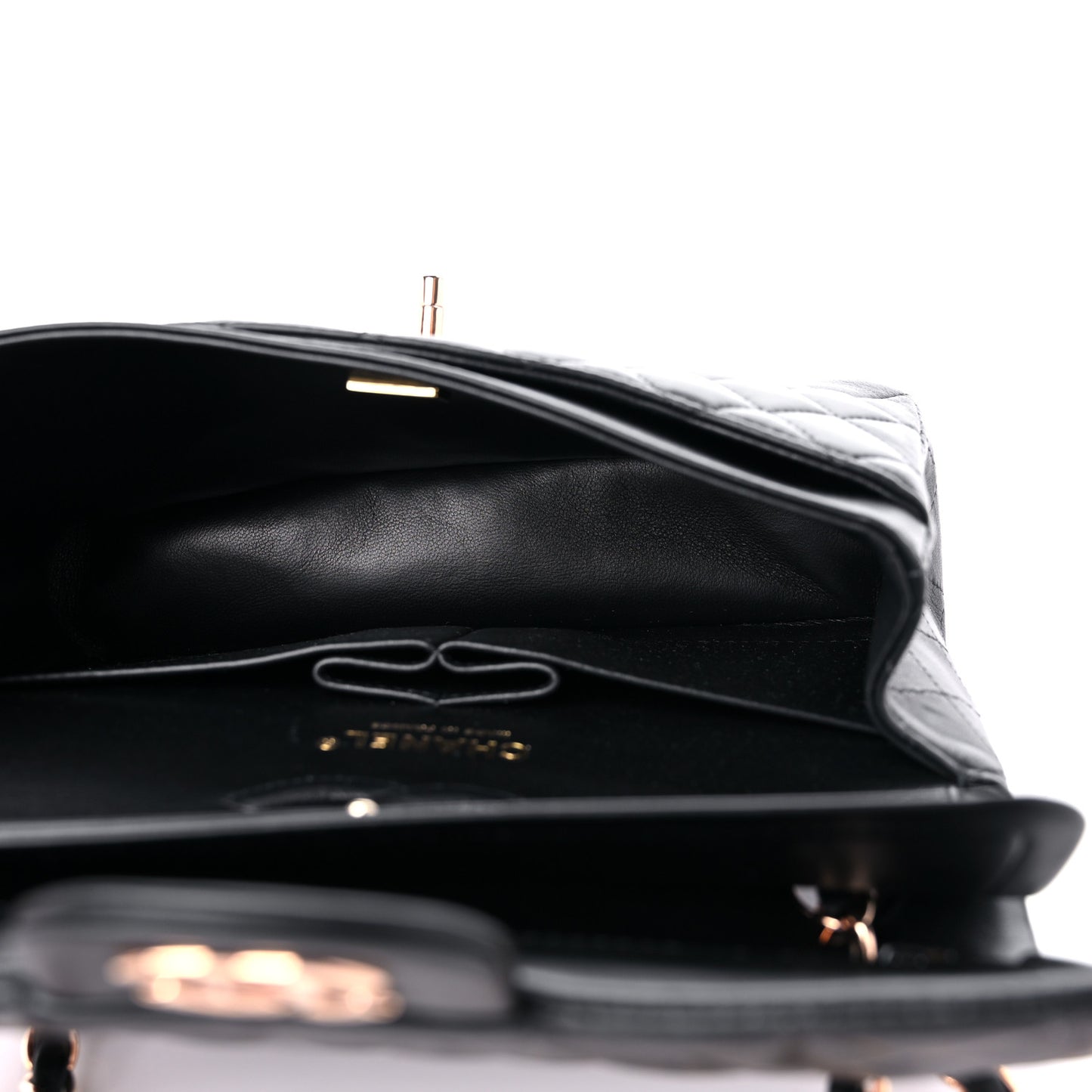 Lambskin Quilted Small Double Flap Black