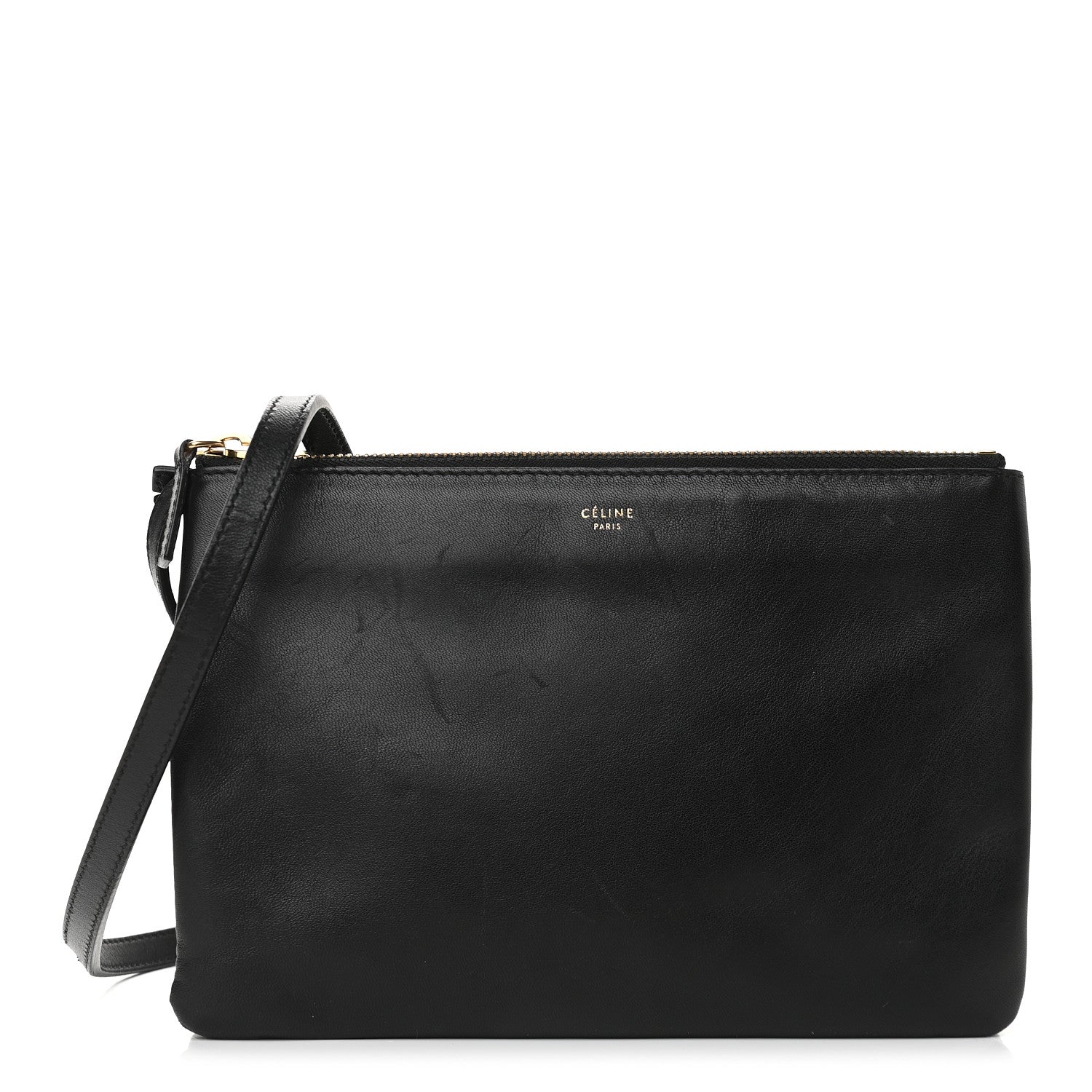 Celine Lambskin Small Trio Crossbody Bag Black 1 of 9