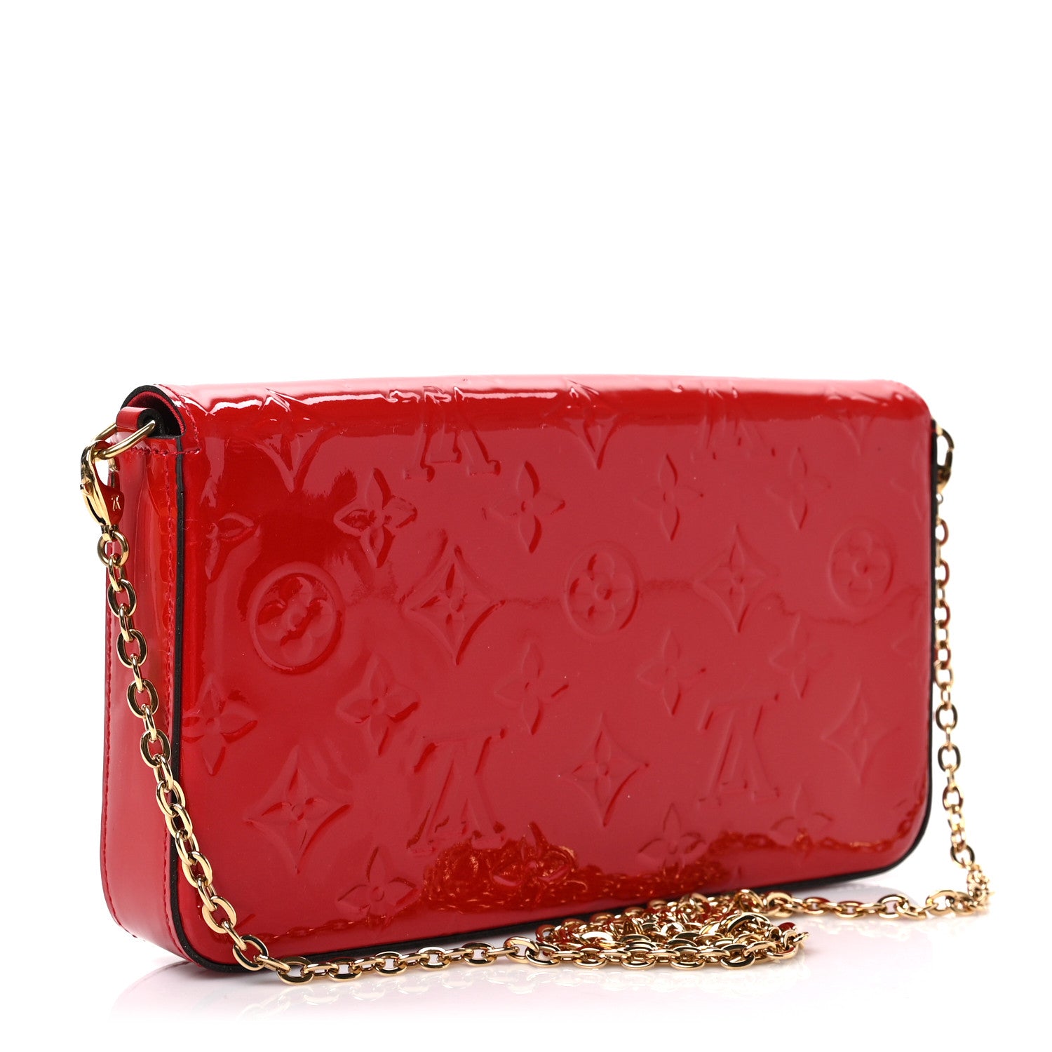 Louis Vuitton Vernis Felicie Pochette Chain Wallet Cherry 3 of 7