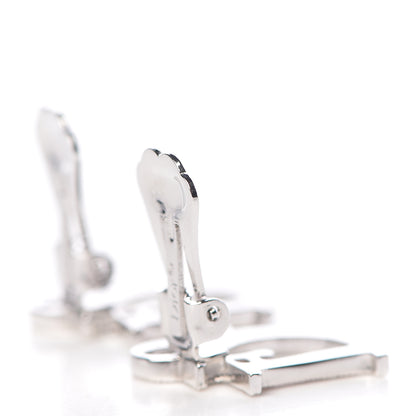 Christian Dior Crystal Logo Clip On Earrings Rose 4 of 5