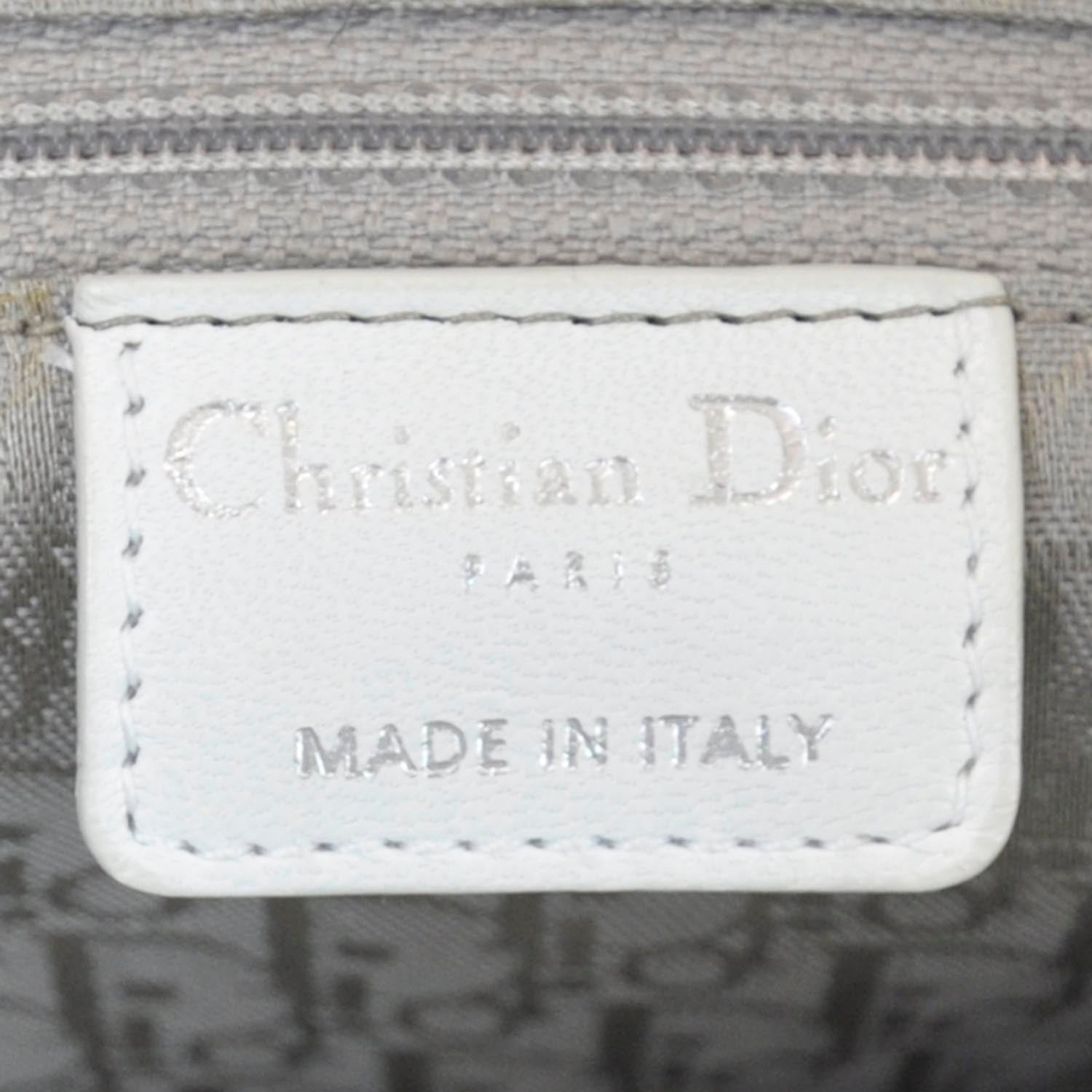 Christian Dior Lambskin Cannage Soft Lady Dior Tote White 7 of 9