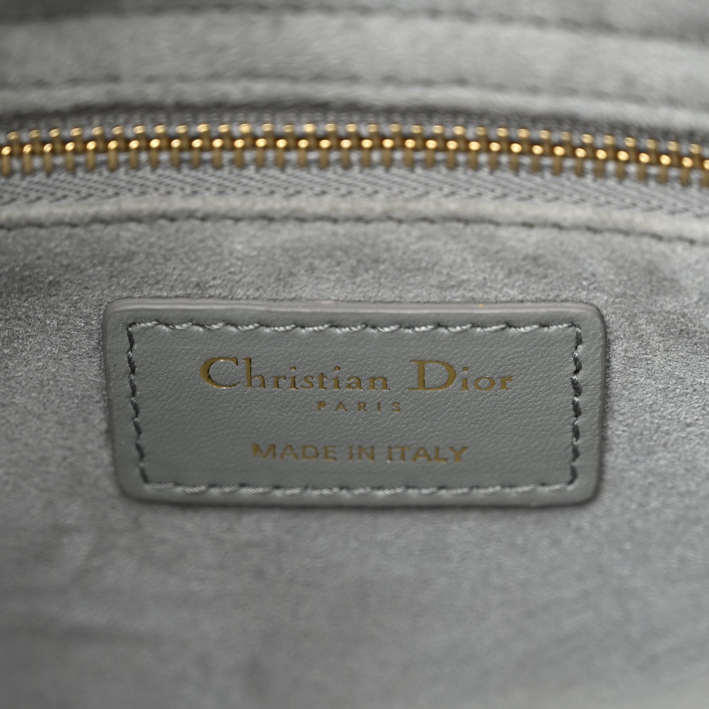 Lambskin Cannage Medium Lady Dior Stone Gray