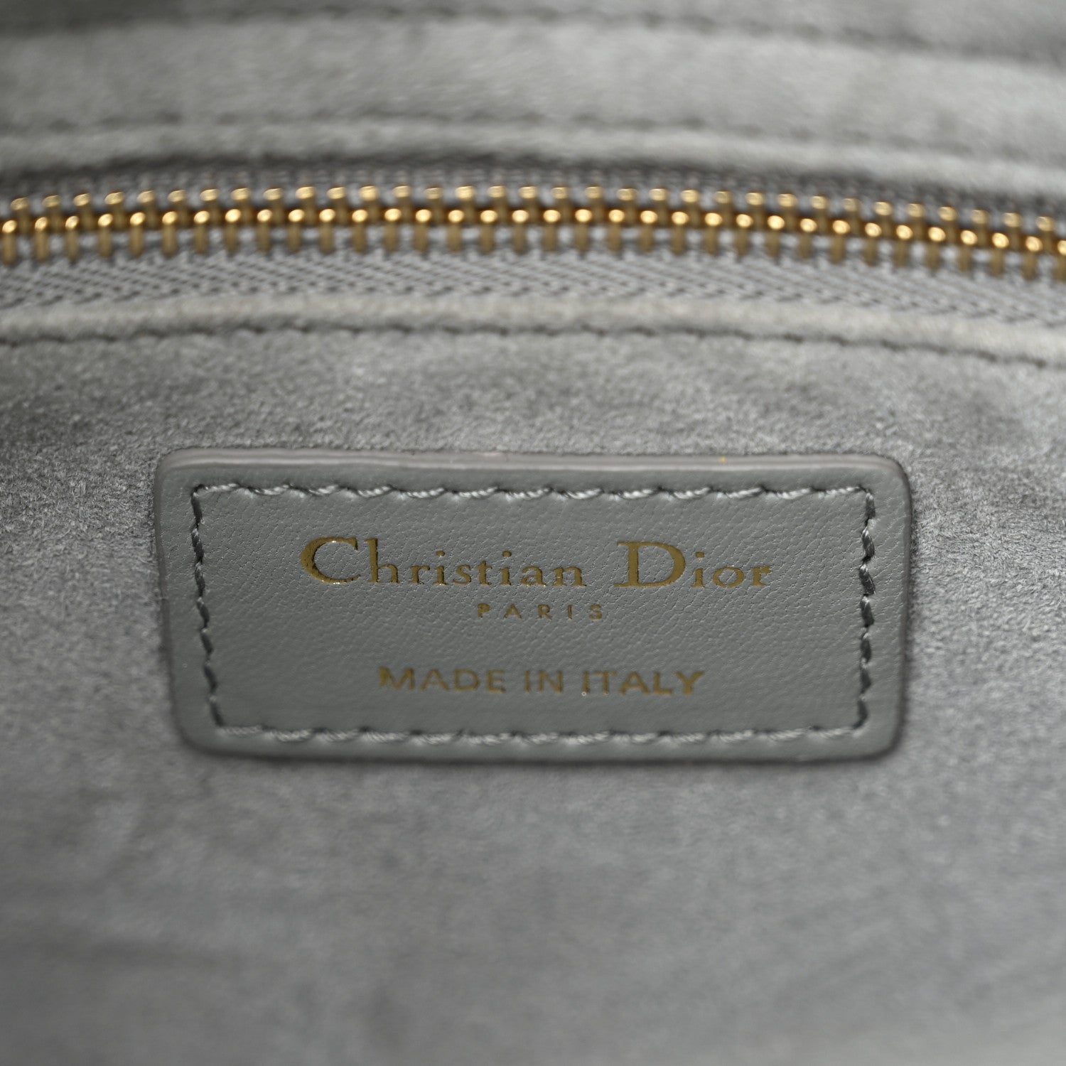 Christian Dior Lambskin Cannage Medium Lady Dior Stone Gray 6 of 10