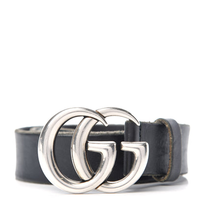 Gucci Cuoio Toscano Nickel Double G 30mm Belt 90 36 Black 1 of 5