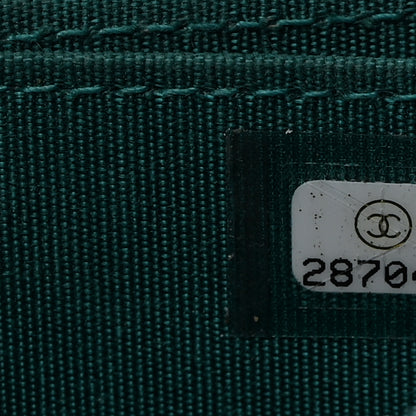 Chanel Caviar Quilted Boy Zip Around Coin Purse Wallet Dark Turquoise 7 of 8